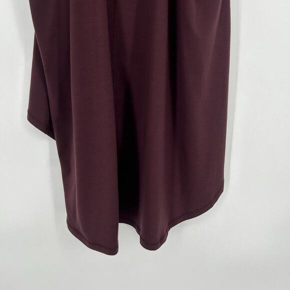 Athleta Essence Relaxed High Low Hem Tank Top Burgundy Racerback Size S - Picture 8 of 10